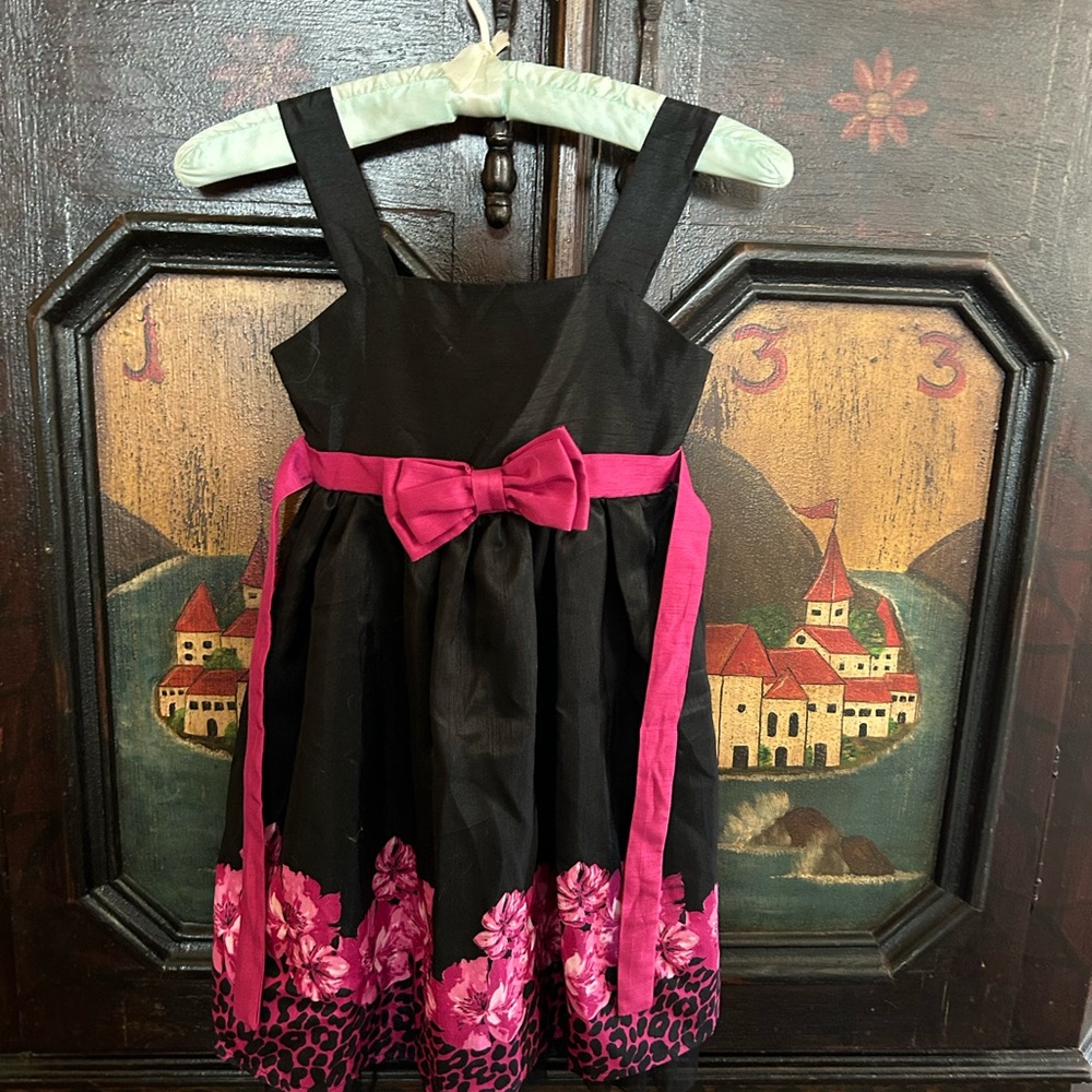 Girl’s Formal Dress with beautiful flowers and leopard print.